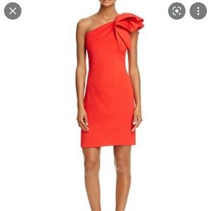 Aqua brand One Shoulder Ruffle Scuba Cocktail Dress (size 4)